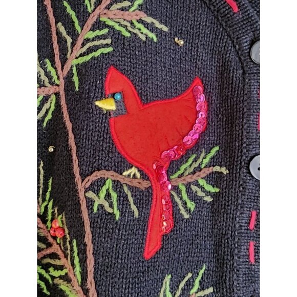Cardinals Vest Black Plus 26/28W White Stag Sweater Vest Black and Red Birds - Picture 15 of 15